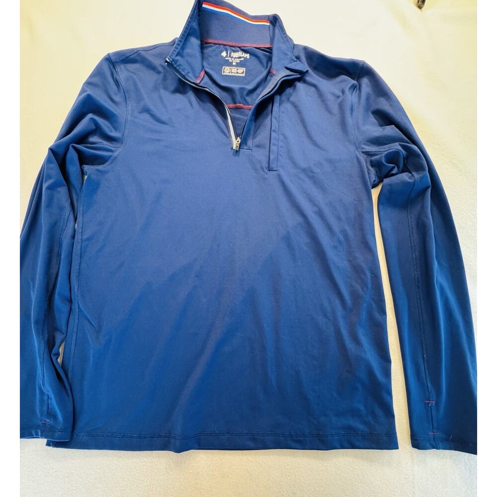 4 Four Laps Re-Up Start Before You Start Quarter Zip Pullover Size Medium Blue